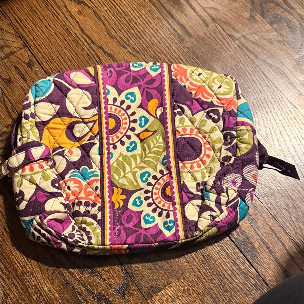 Vera Bradley Purple Multicolor Quilted Cosmetic Pouch